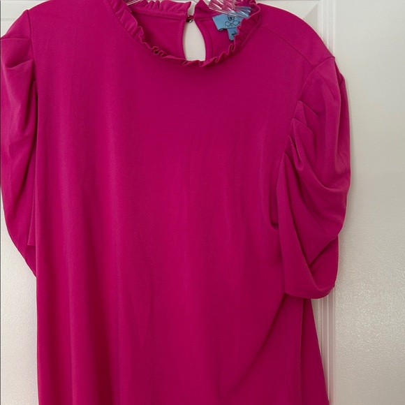 CeCe Fuchsia Ruffled Blouse - Picture 1 of 5